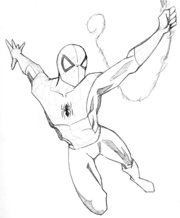600x729 Spiderman Pencil Sketch By Liberate Tutemet