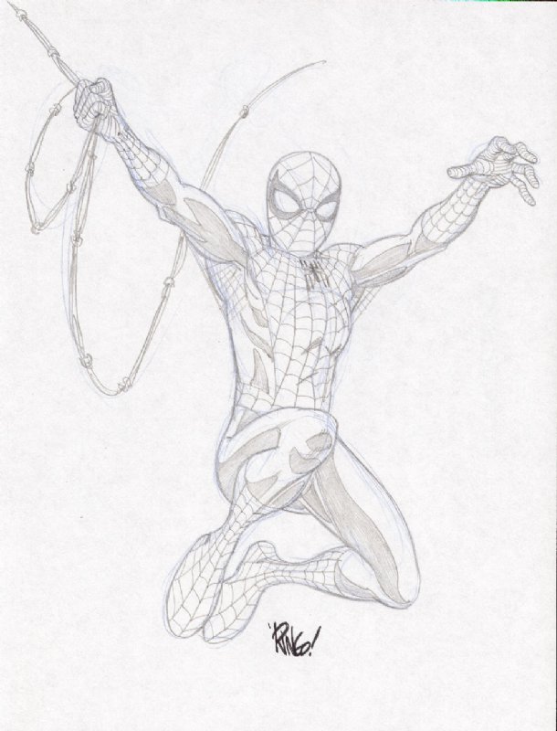 610x800 Mike Wieringo Spider Man Pencil Sketch, In John Cogan's Wieringo