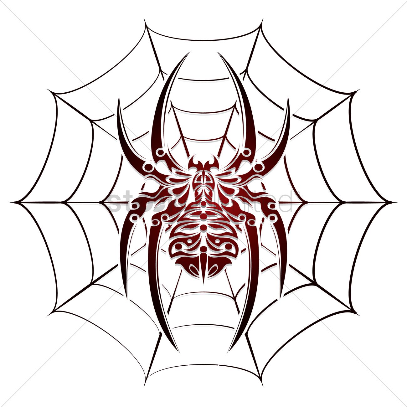 1300x1300 Free Spider And Web Tattoo Vector Image