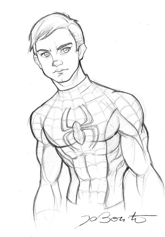 564x809 Civil War Spiderman Costume Drawing