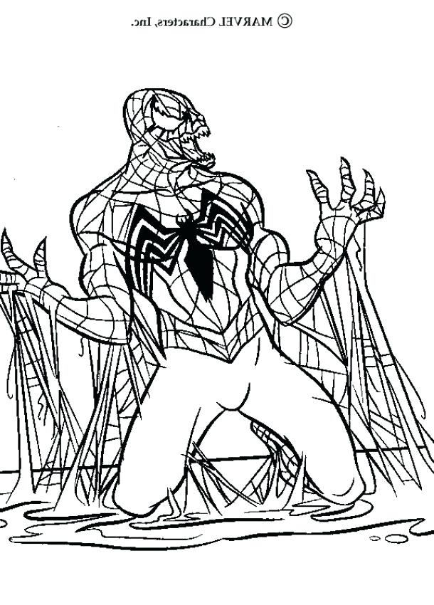 610x850 Awesome Spiderman Coloring Pages Venom Print Color Spider Man