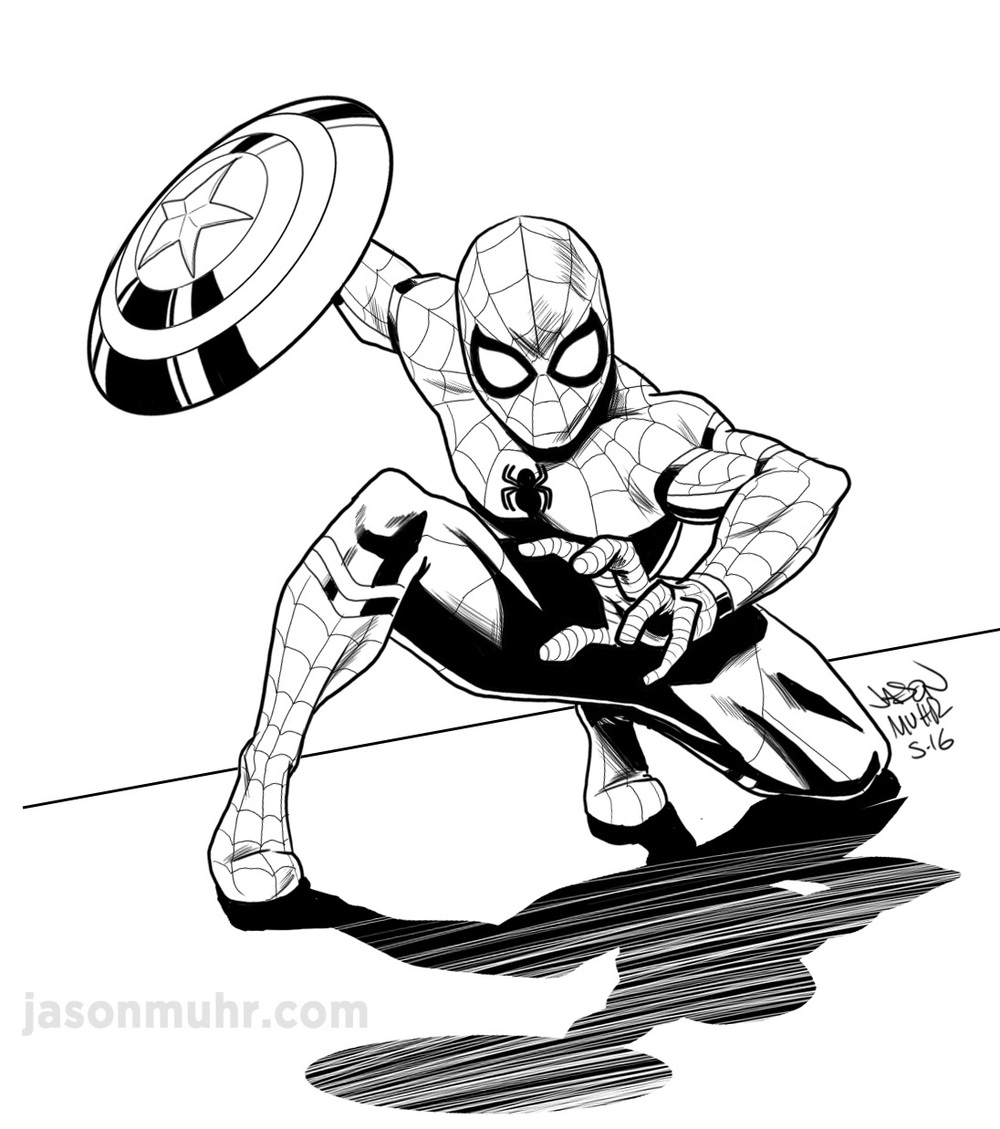 1000x1129 Daily Sketch Civil War Spider Man Jason Muhr