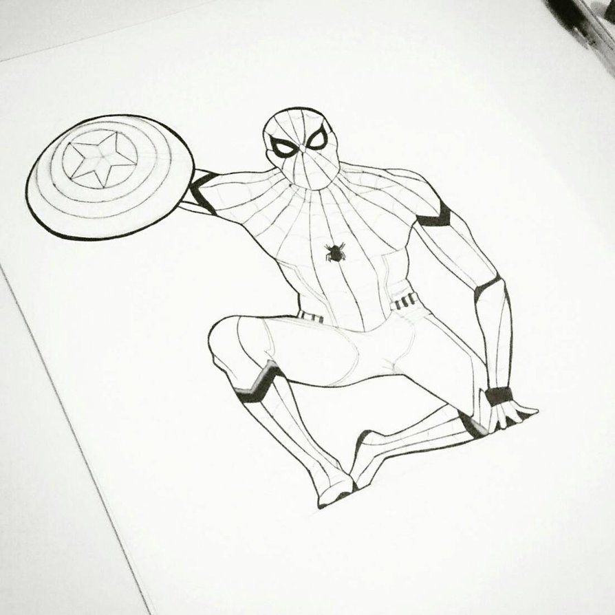 894x894 Captain America Ballpoint Pen Drawing Civil War