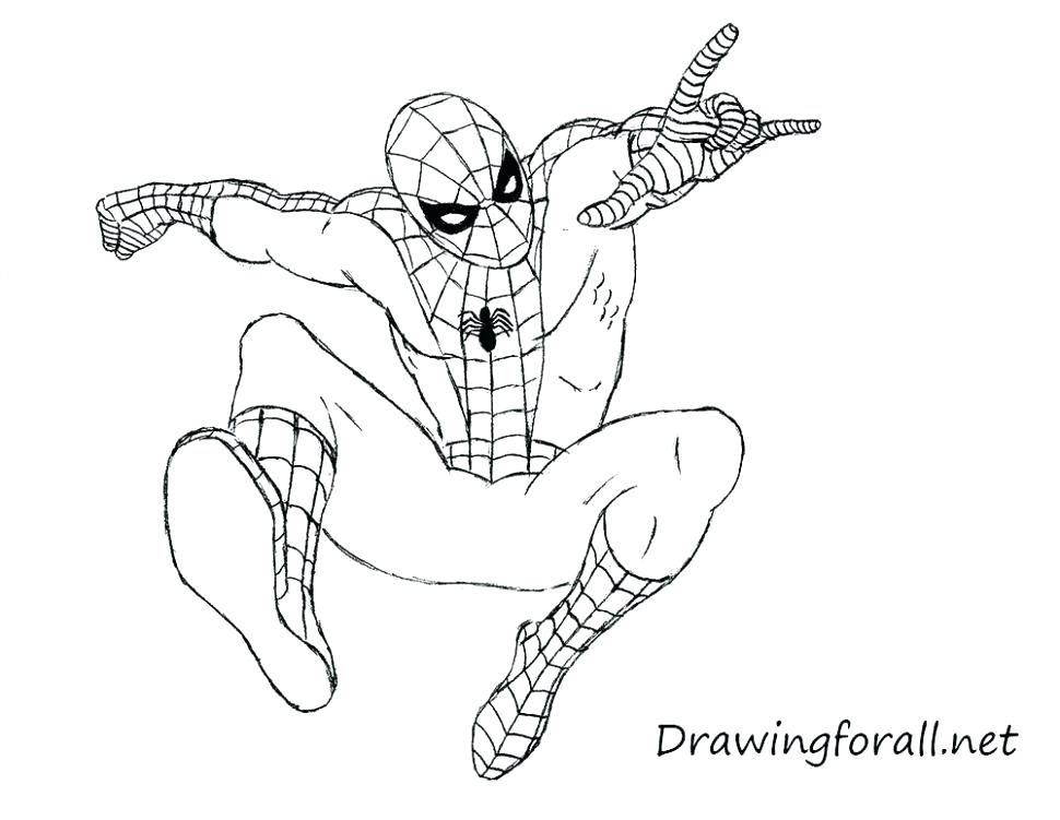 970x751 Spiderman Coloring Page