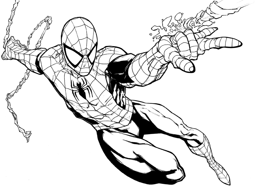 841x613 Spider Man Black And White Clipart