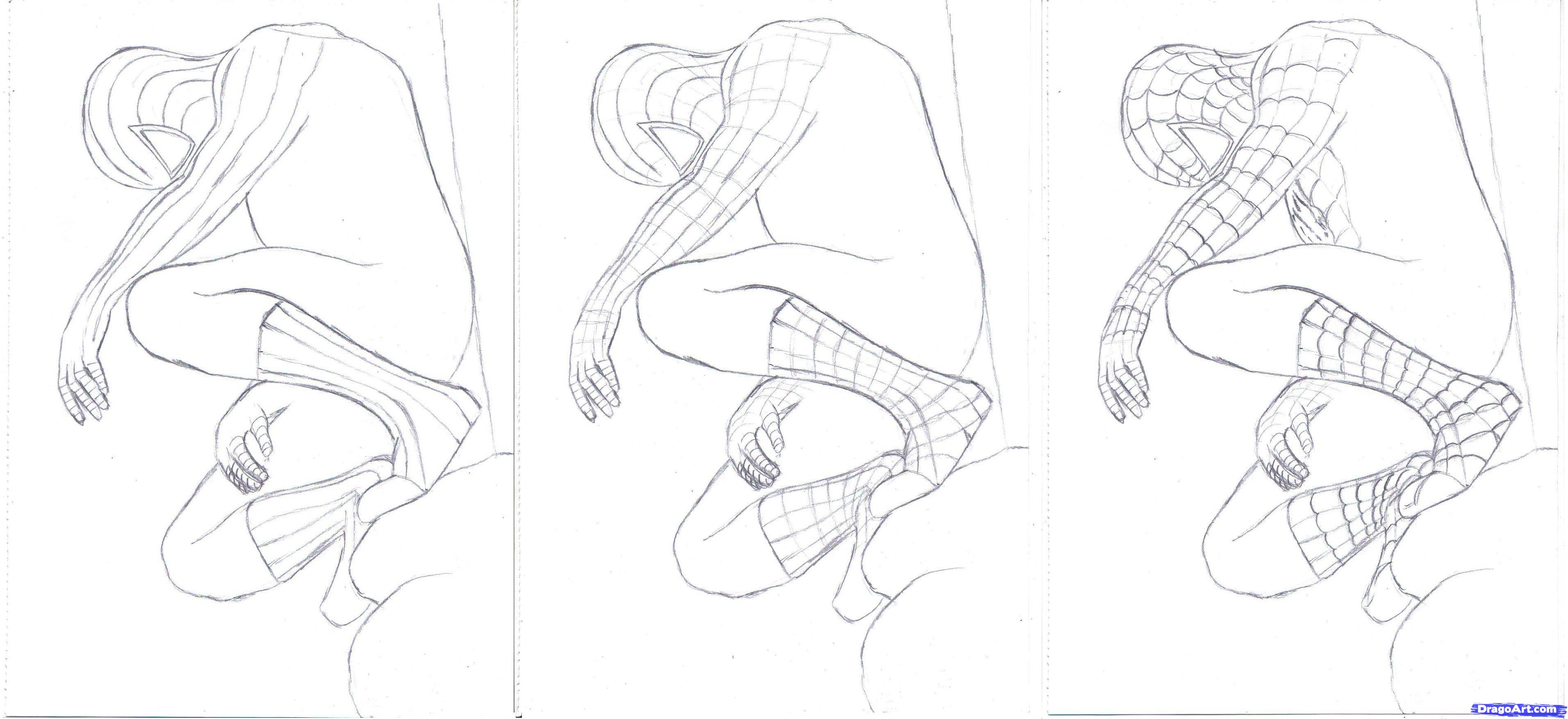 3825x1754 How To Draw Spiderman Step By Step Easy