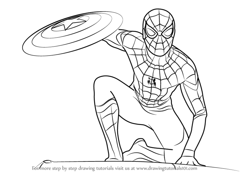 800x566 Coloring Pages Spiderman Drawing Easy Spiderman Drawing Easy