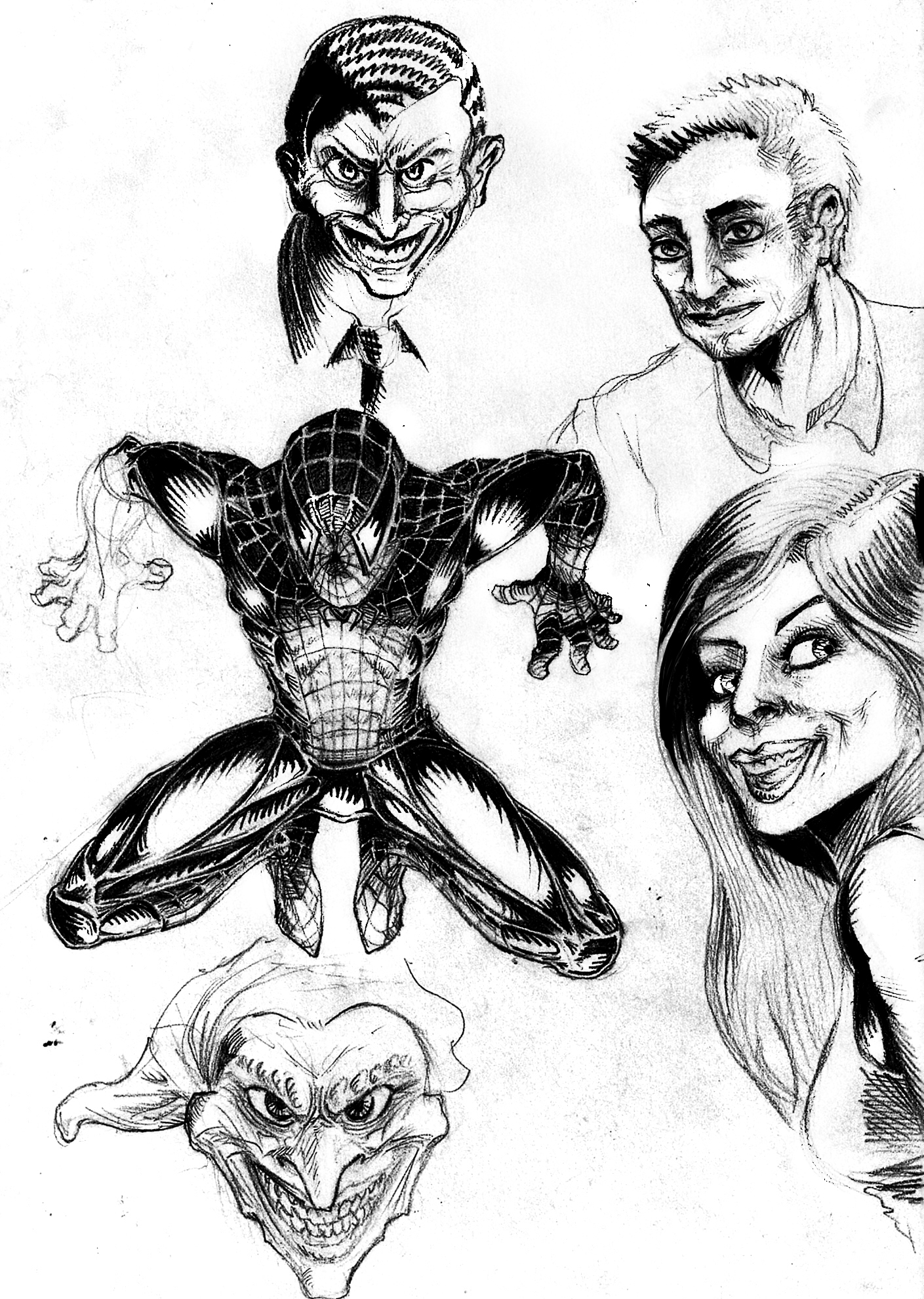 1409x1980 Spiderman Comic Sketch