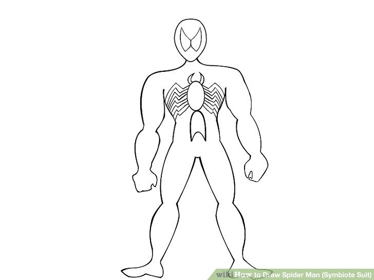 728x546 How To Draw Spider Man (Symbiote Suit) (With Pictures)