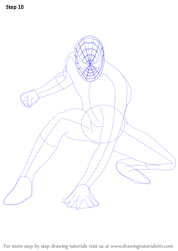 598x844 Learn How To Draw Spiderman (Spiderman) Step By Step Drawing