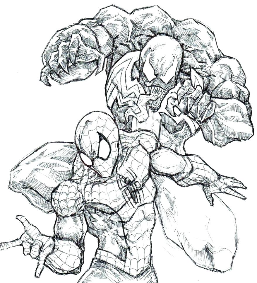 878x966 Coloring Spiderman Villains Coloring Pages How To Draw And Venom