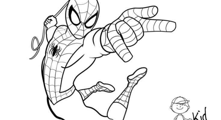 735x400 Spiderman Coloring Preschooler Coloring Page Spiderman Preschool