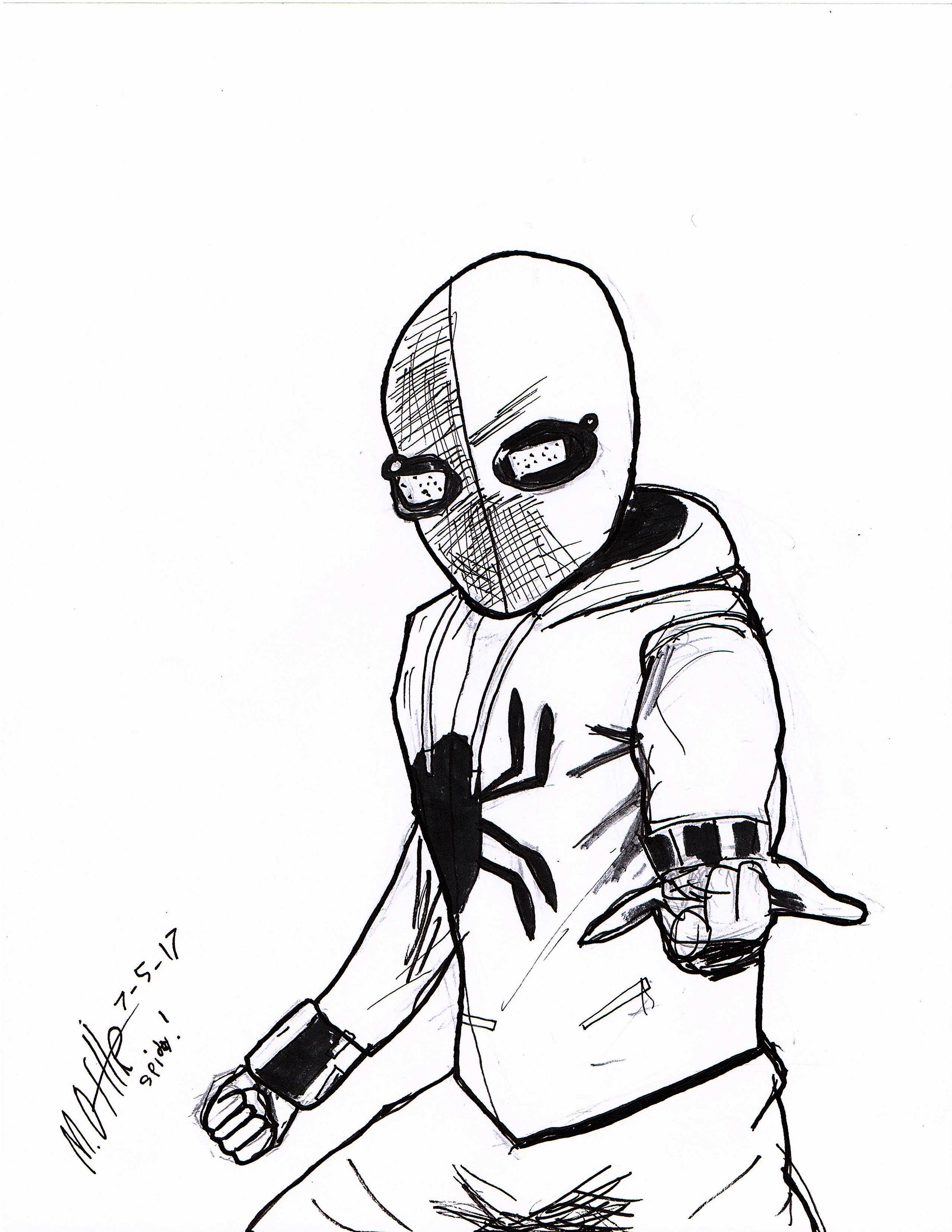 2550x3300 Draw! Episode One Spider Man Homemade Suit From Spider Man