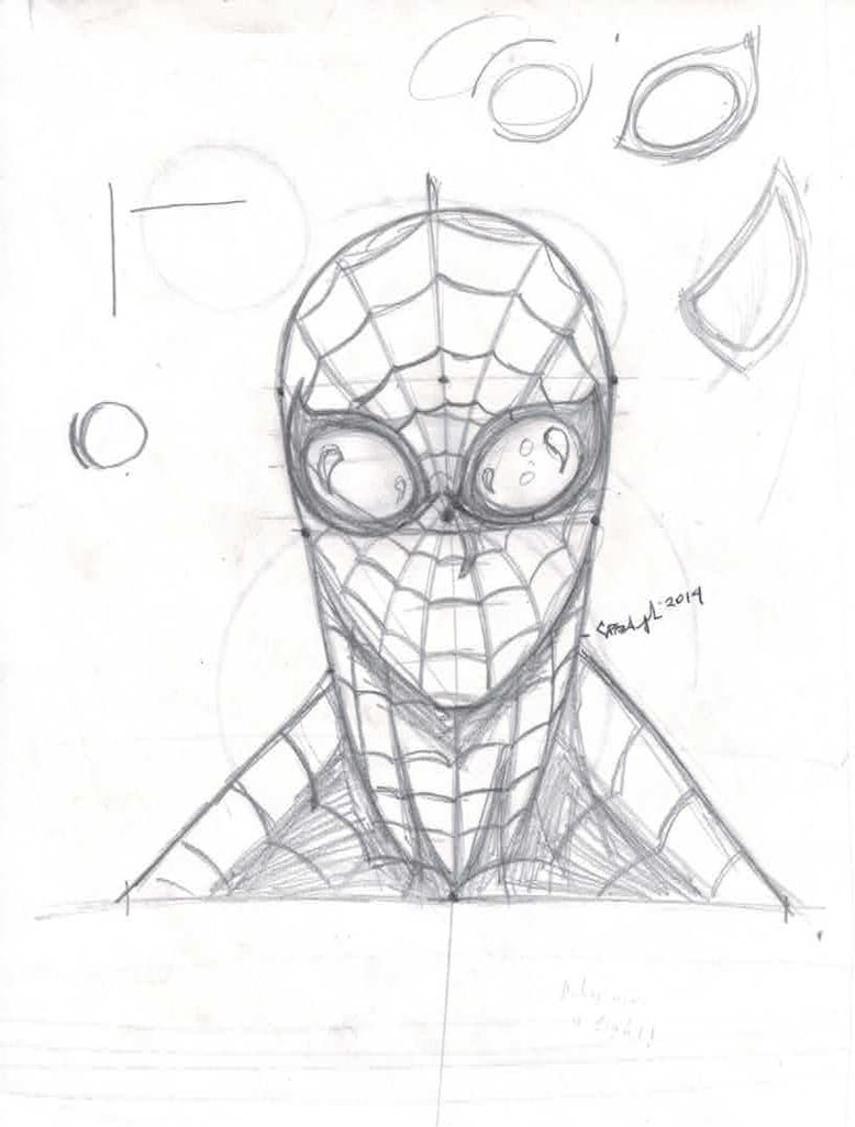 778x1026 Spiderman Face Sketch By Tefenthescorpion
