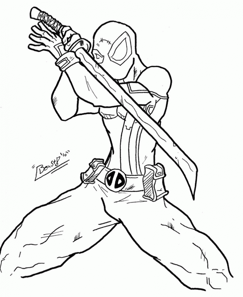 805x983 Coloring Deadpool Face Coloring Pages Together With Deadpool