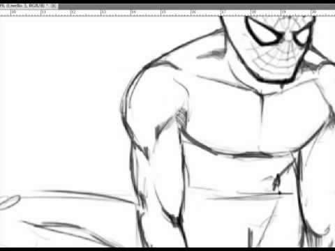 480x360 Drawing Spiderman With Photoshop
