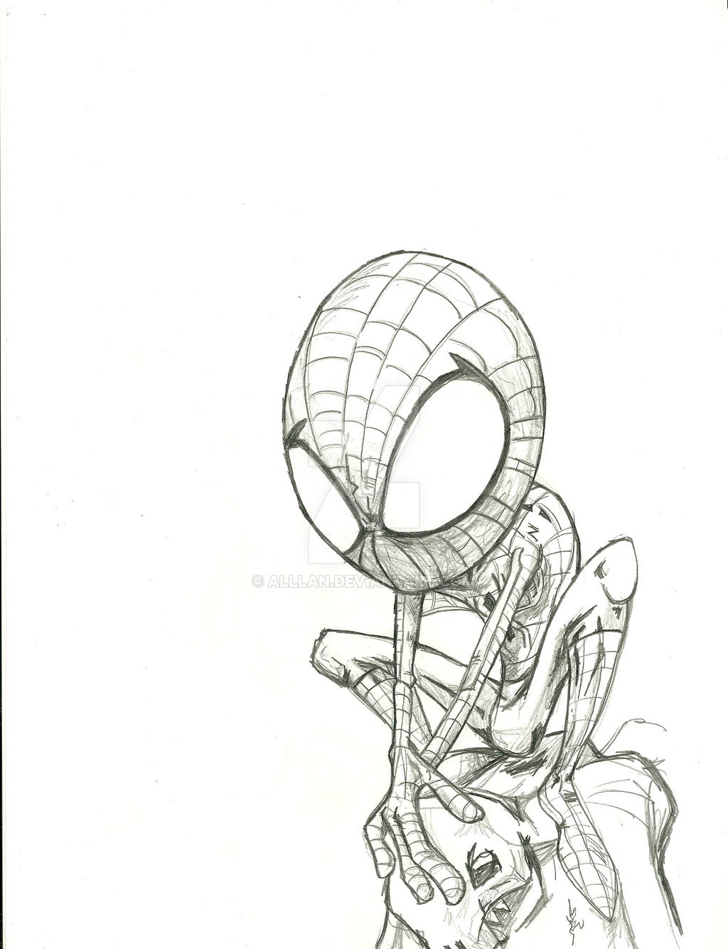 1024x1334 The Pencil Spider Man By Alllan