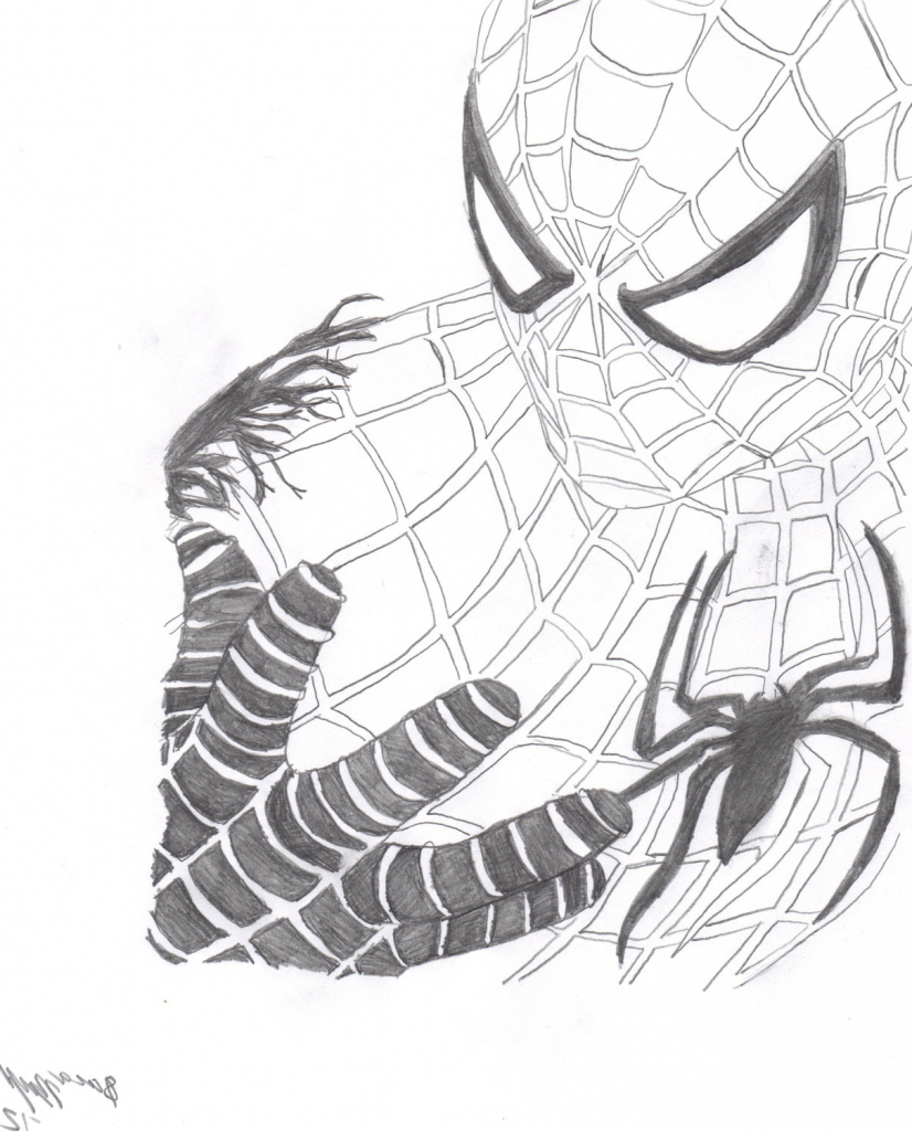826x1024 Easy Spiderman Drawing Pencil Draw Photoshop Action Pencil Sketch