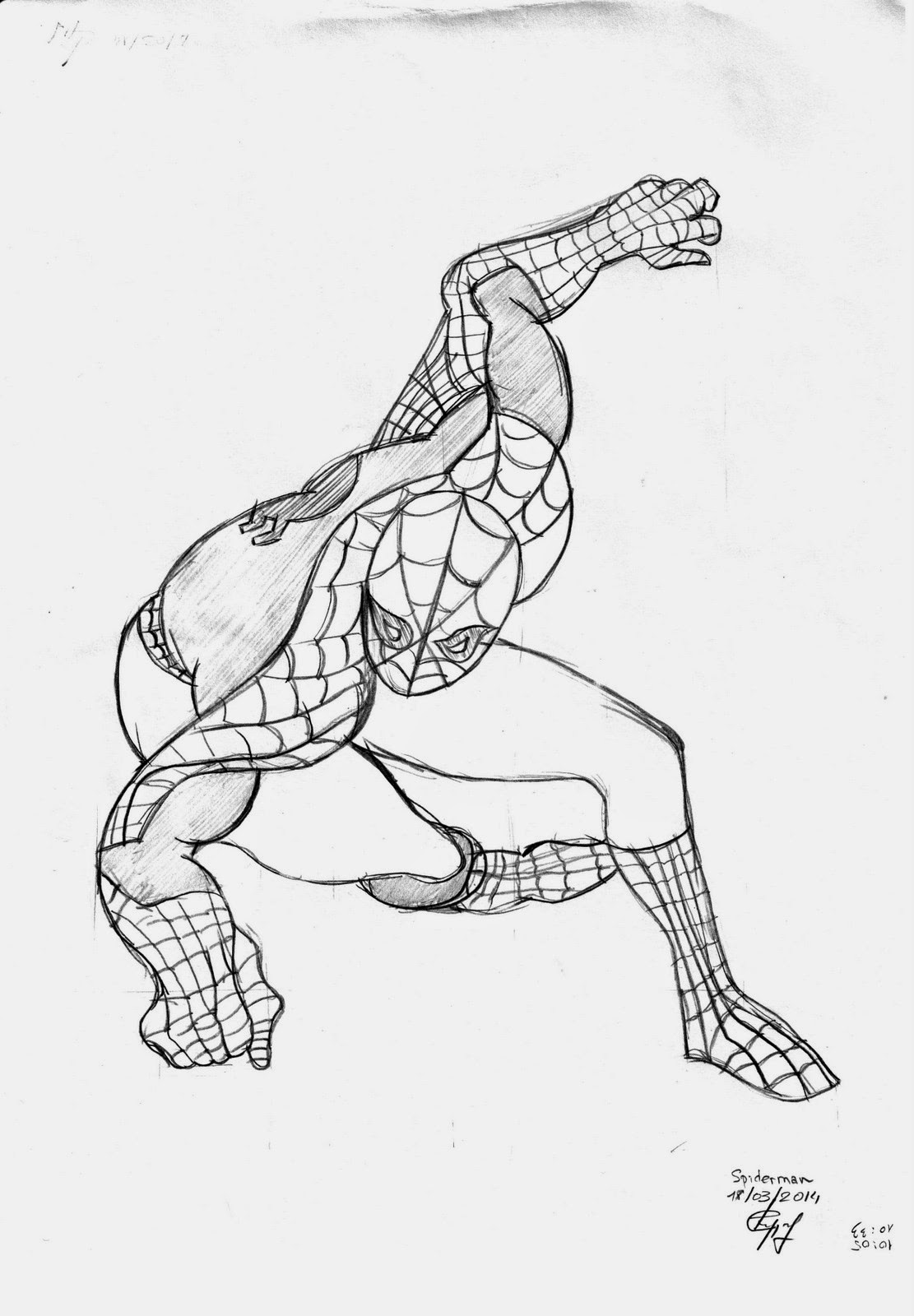 1111x1600 Exercise 3. Upside Down Drawing Spiderman Drawing Learning Diary