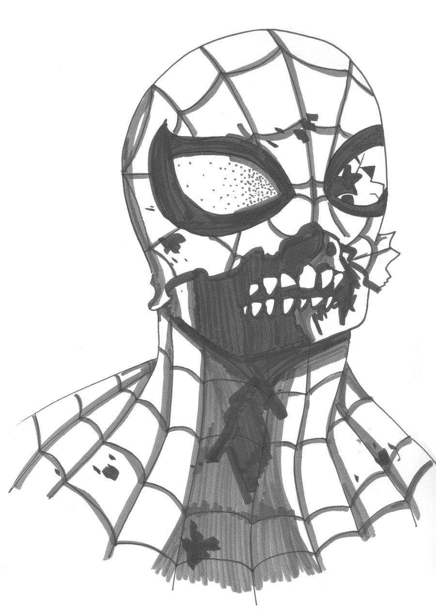 900x1258 Zombie Spiderman By Paintedblack13