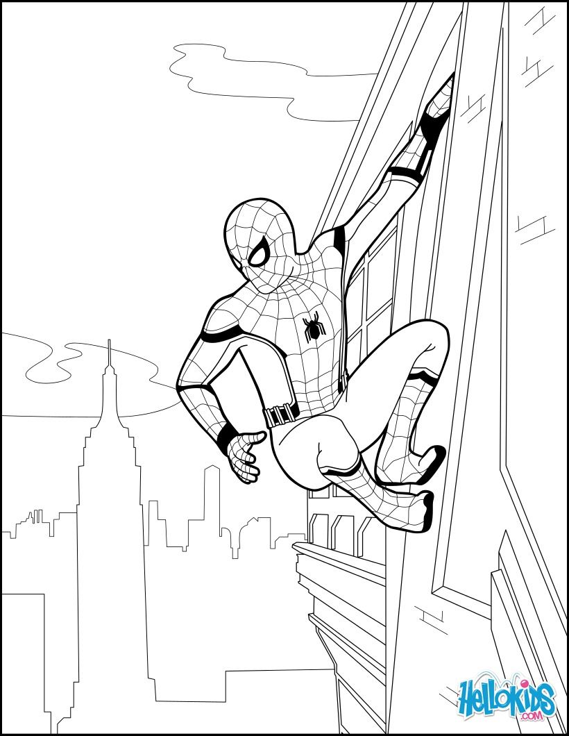 820x1060 Spiderman Coloring Page From The New Spider Homecoming Movie. More