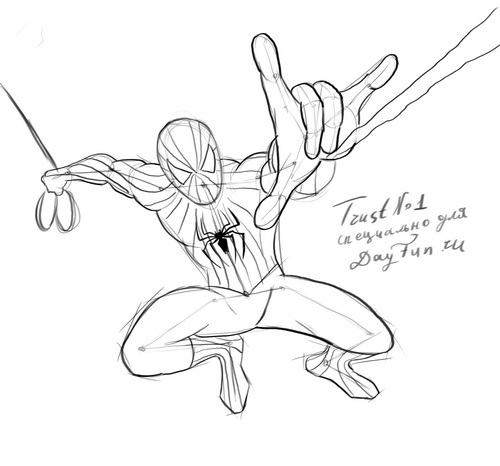 500x466 How To Draw Spider Man Step By Step