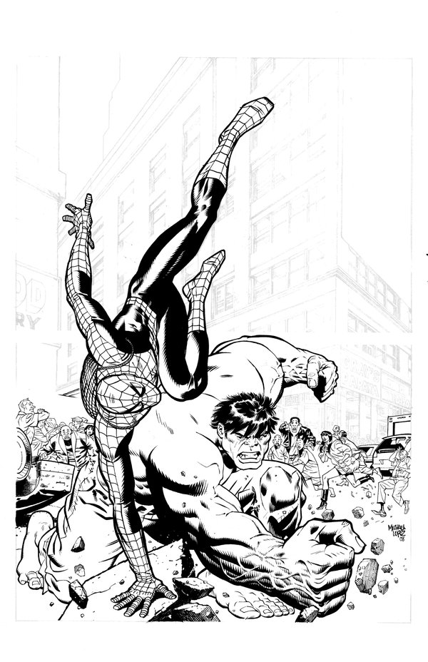 600x928 Spiderman Vs. Hulk By Lopezmichael