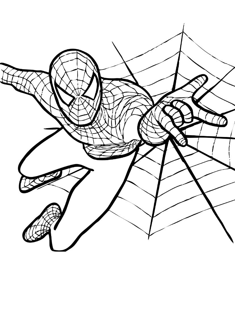 827x1169 To Download Spiderman Coloring Pictures 49 With Additional Line