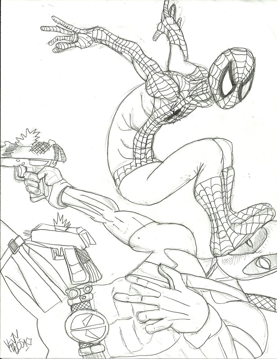 900x1167 Spiderman Vs. Deadpool By Loodaed