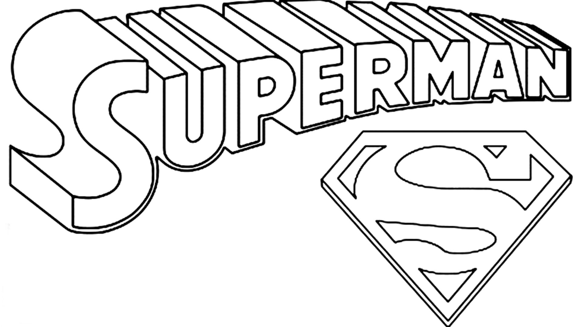 1920x1080 Free To Download Superman Coloring Page In Incredible Pages