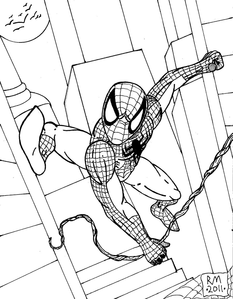 Spiderman Outline Drawing at GetDrawings | Free download