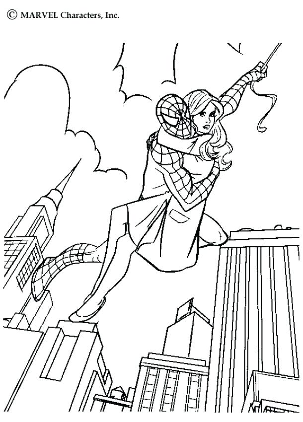 610x850 Spiderman Coloring Book Drawn Simple Pencil And In Color Dr On Com