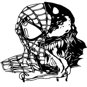 300x300 Superhero Spiderman Venom Decal Size 4.63 X 4.63 Vinyl Sticker
