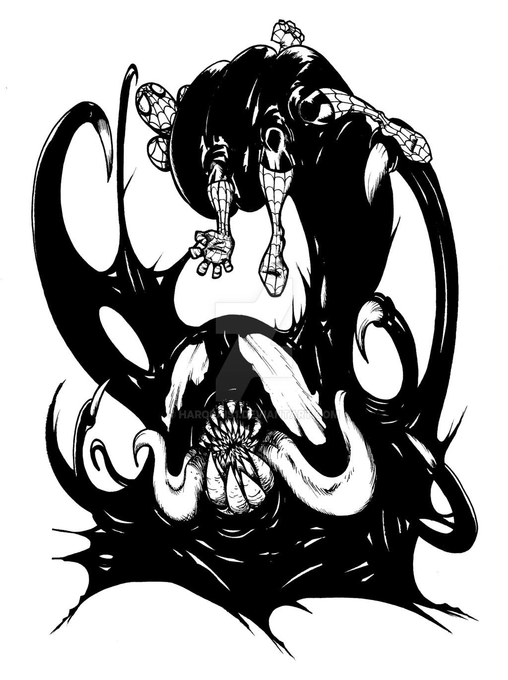 1024x1370 Spiderman Vs Venom By Harosais1