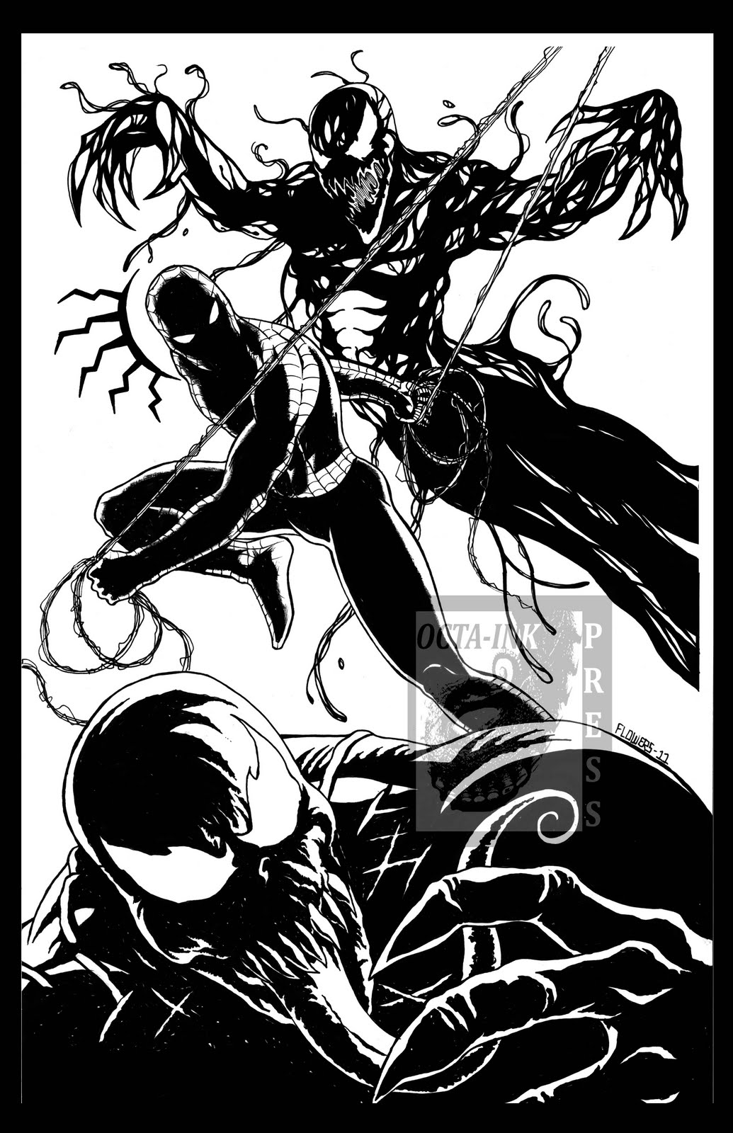 1035x1600 The Art Of Jason Flowers Spiderman Vs. Venom Vs. Carnage