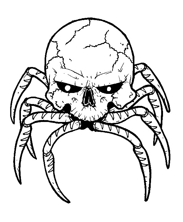595x719 Spider Skull By Dementedink