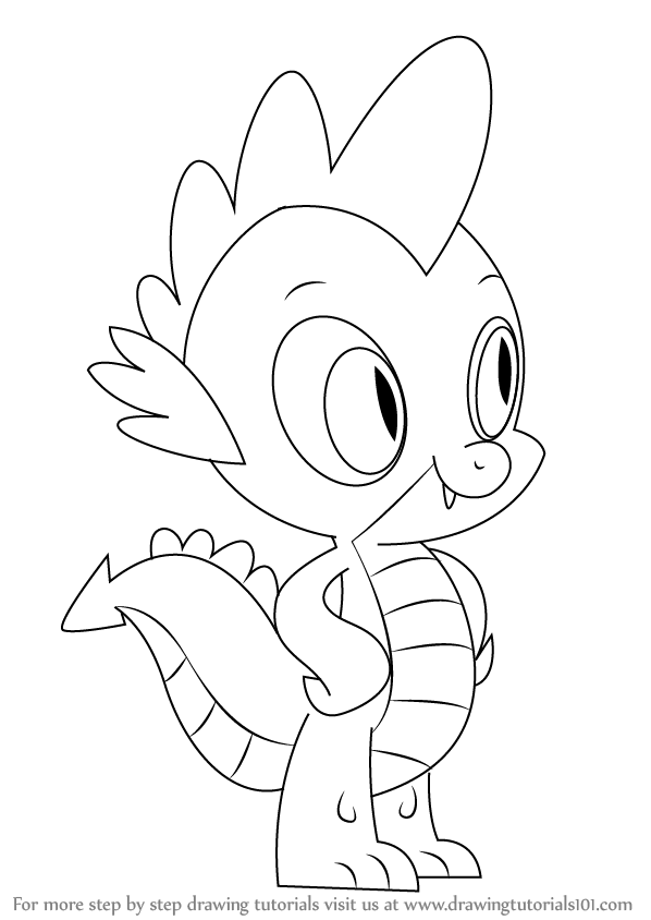 598x844 Learn How To Draw Spike From My Little Pony Friendship Is Magic