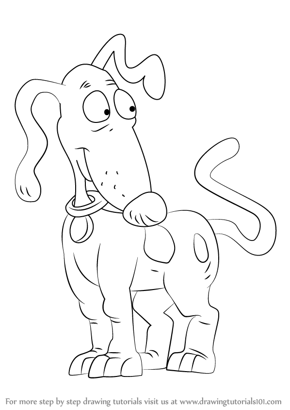 598x844 Learn How To Draw Spike From Rugrats (Rugrats) Step By Step