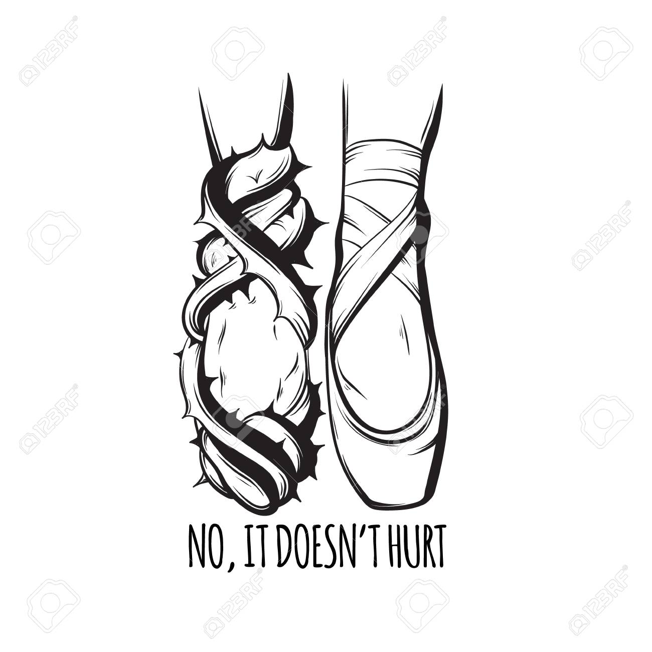 1300x1300 No, It Doesn'T Hurt. Vector Creative Illustration Of Ballerina'S