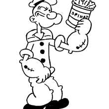 220x220 Popeye The Sailor Eating Spinach Coloring Pages