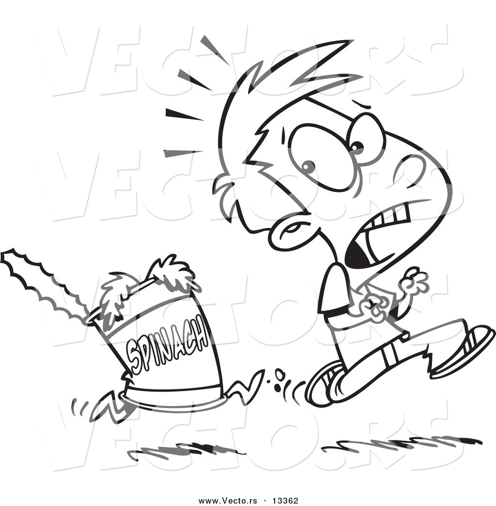 1024x1044 Vector Of A Cartoon Can Of Spinach Chasing A Boy