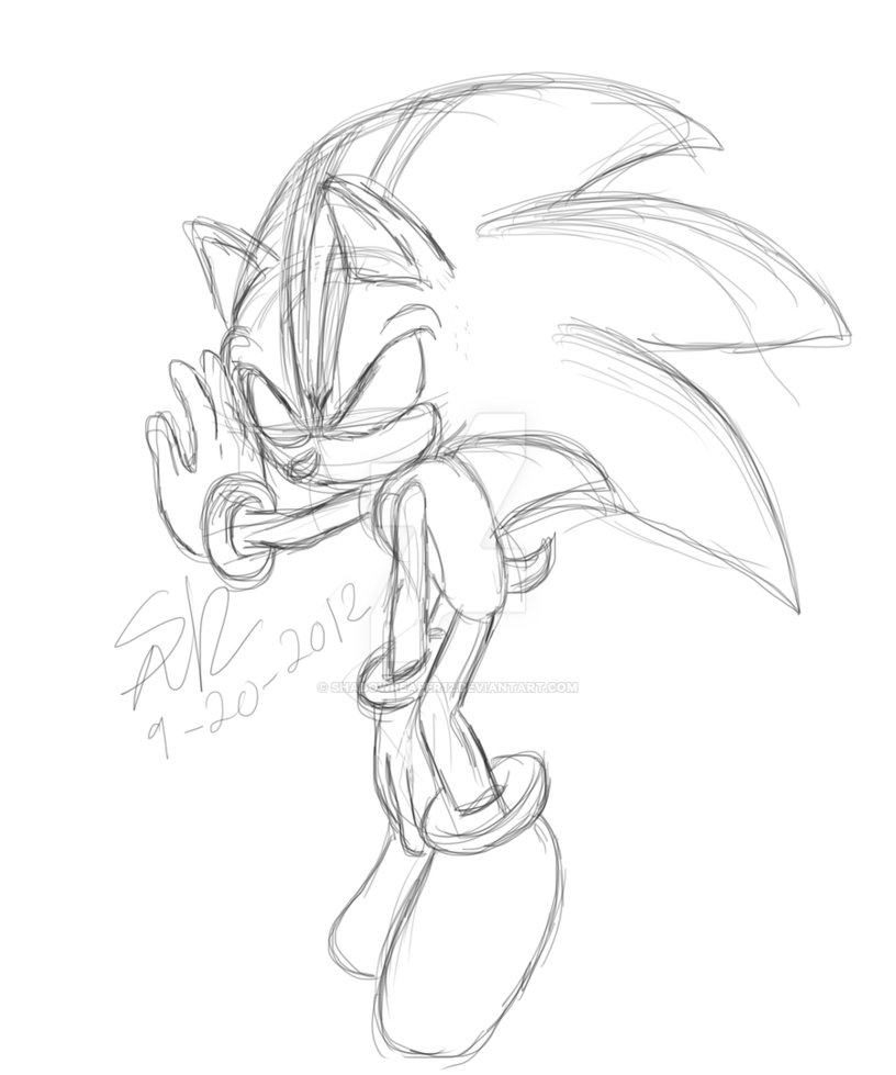 816x979 Dark Spine Sonic Sketch By Shadowreaper12