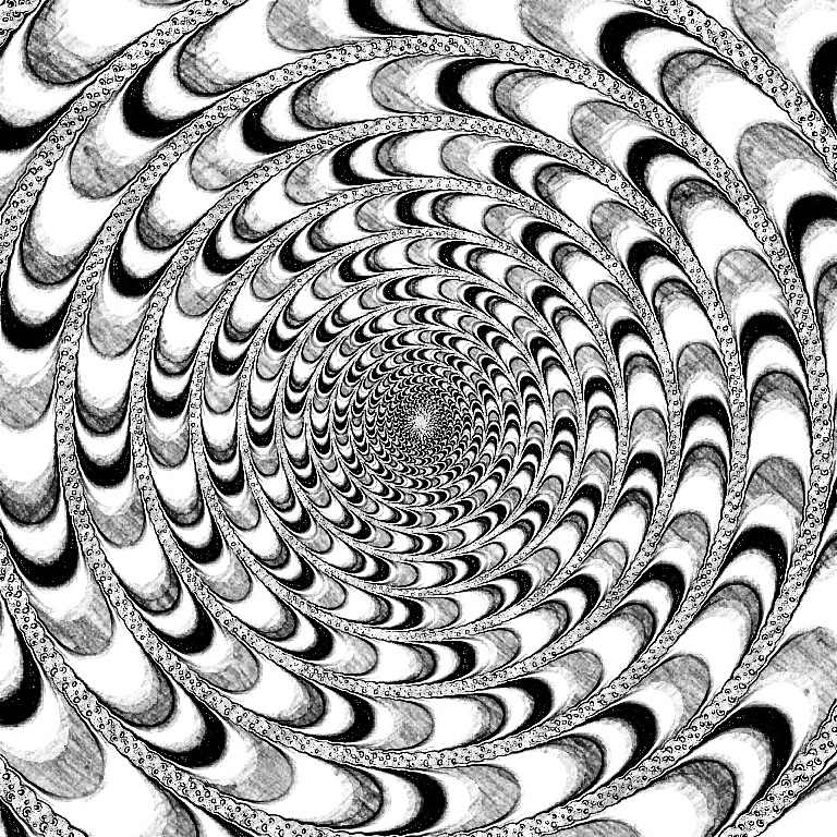 768x768 Hippie Spiral (Pencil Sketch Black And White) By Silviastarlight5