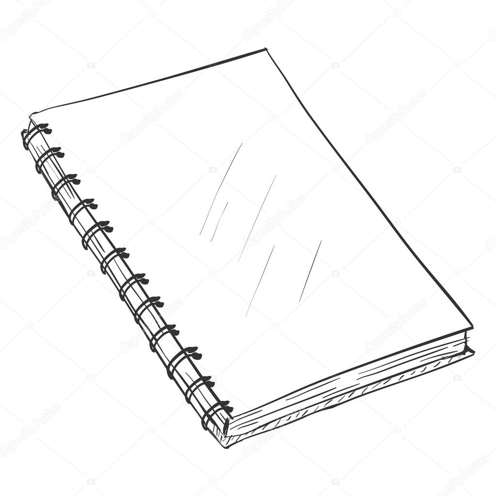 1024x1024 Sketch Spiral Notebook Stock Vector Nikiteev