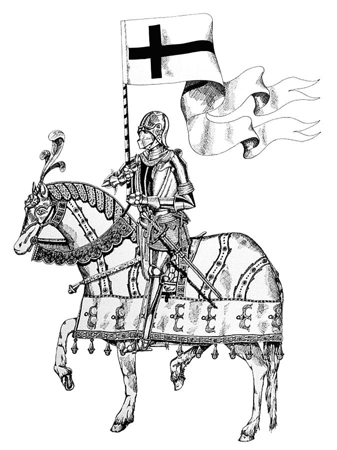 675x900 Knight On Parade Drawing By Nathaniel Price