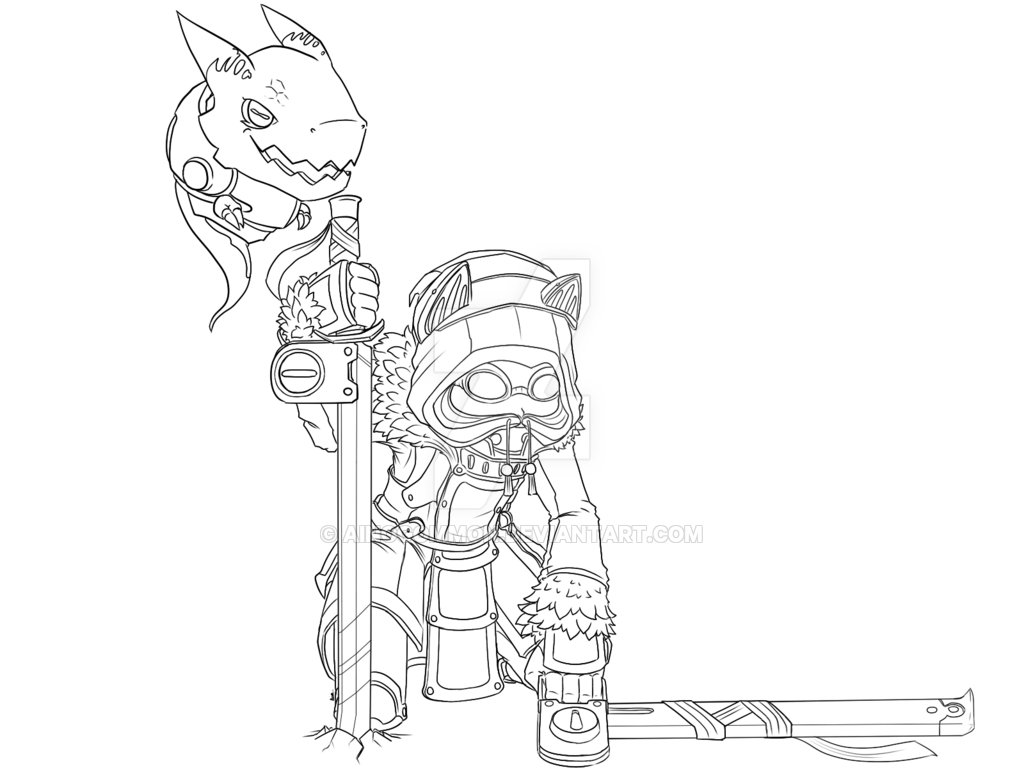 1024x768 Spiral Knight Arronllim [Line Art] By Ainogommon