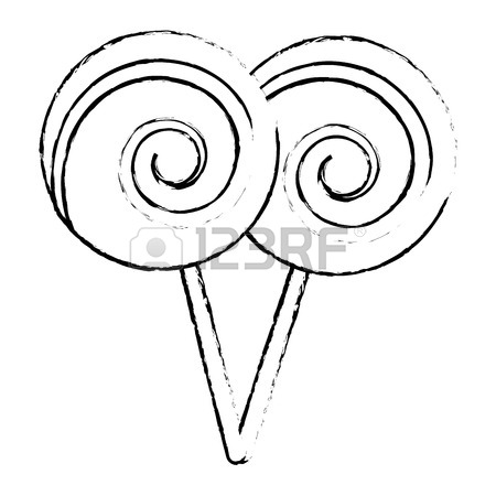 450x450 Two Lollipop Round Spiral Sweet With Stick Vector Illustration