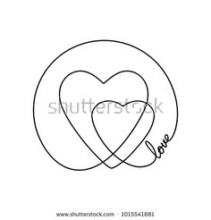 236x246 Abstract Background Made Of Continuous Line Drawing Two Hearts