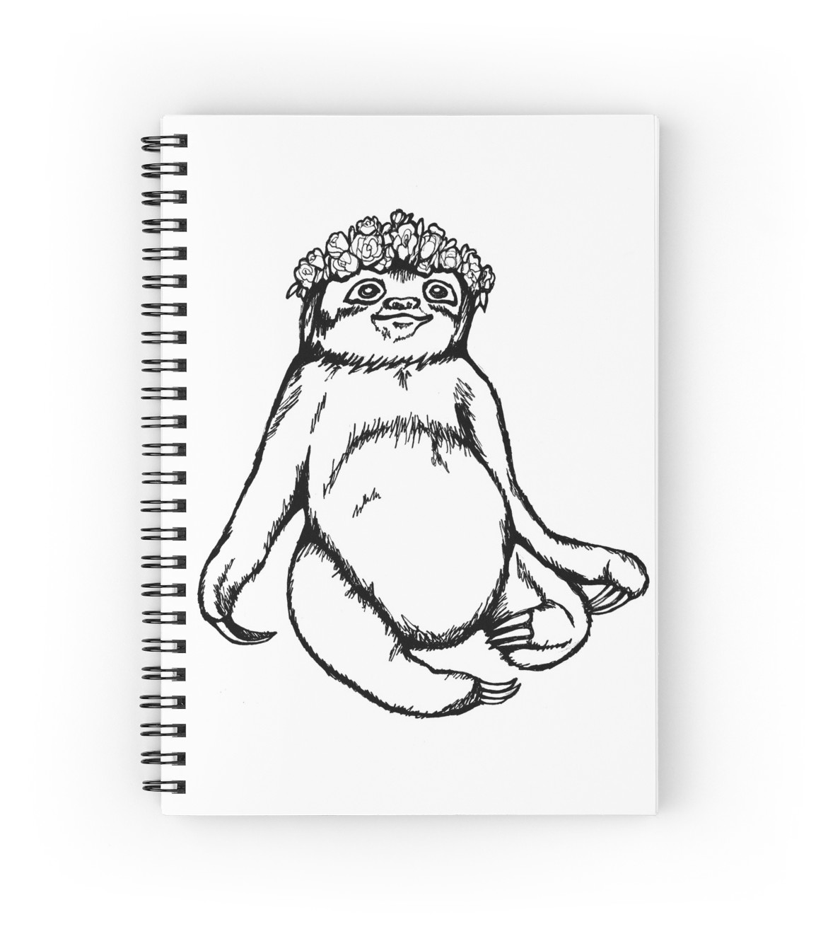 1171x1313 Black And White Sloth Spiral Notebooks By Bree Savage Redbubble