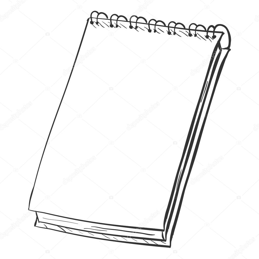 1024x1024 Sketch Spiral Notebook Stock Vector Nikiteev